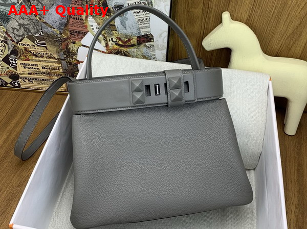 Hermes Medor Bag in Gris Meyer Togo Leather and Swift Calfskin Replica
