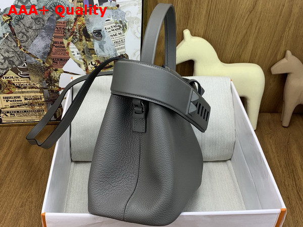 Hermes Medor Bag in Gris Meyer Togo Leather and Swift Calfskin Replica