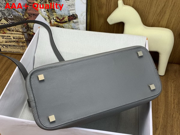 Hermes Medor Bag in Gris Meyer Togo Leather and Swift Calfskin Replica