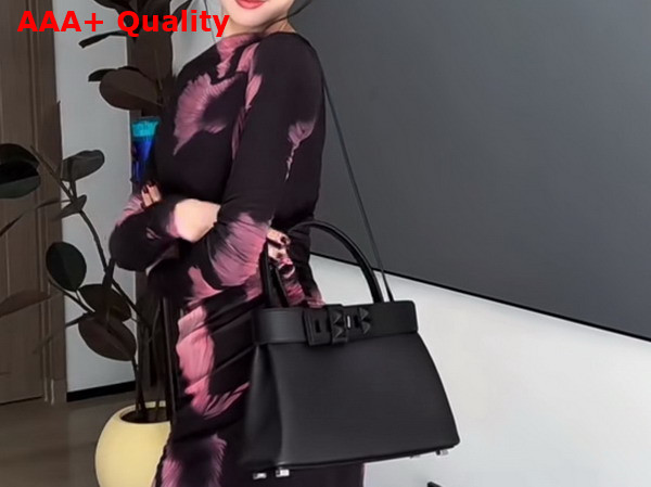 Hermes Medor Bag in Noir Togo Leather and Swift Calfskin Replica