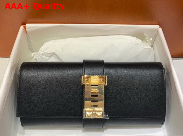 Hermes Medor Clutch in Black Swift Calfskin Replica