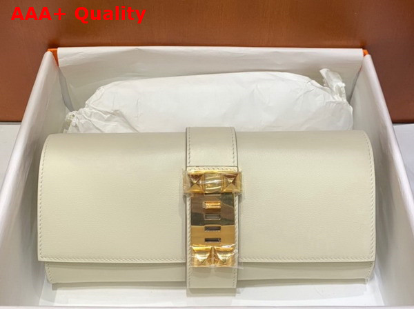 Hermes Medor Clutch in Blanc Swift Calfskin Replica