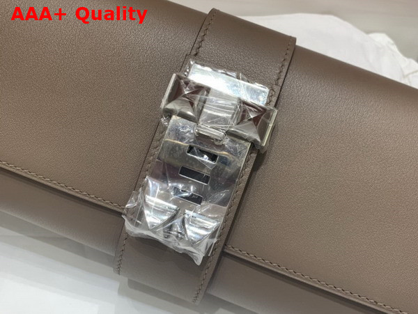 Hermes Medor Clutch in Elephant Gray Swift Calfskin Replica