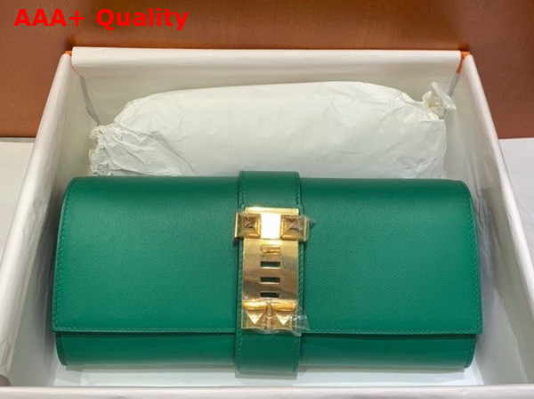 Hermes Medor Clutch in Green Swift Calfskin Replica