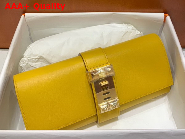 Hermes Medor Clutch in Yellow Swift Calfskin Replica