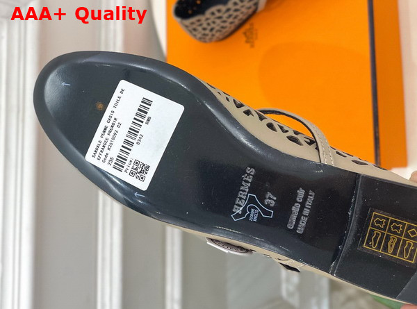 Hermes Meli Ballet Flat in Beige Calfskin Replica