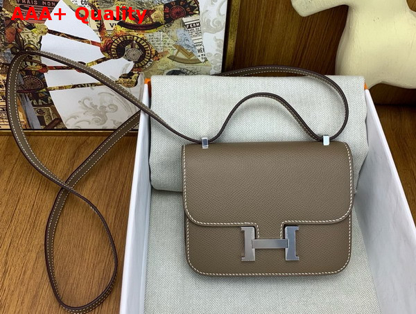 Hermes Micro Constance Bag in Elephant Gray Epsom Calfskin Replica