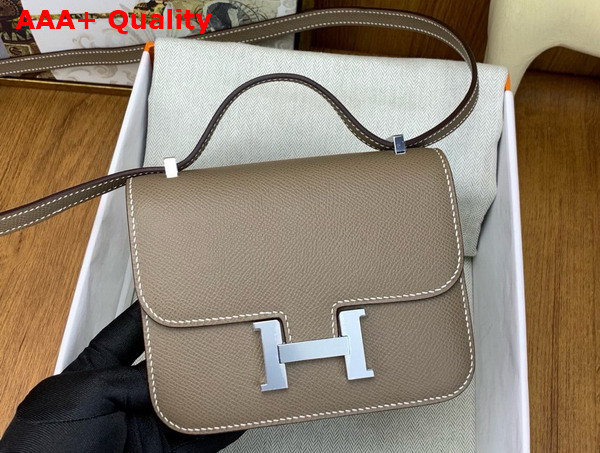 Hermes Micro Constance Bag in Elephant Gray Epsom Calfskin Replica