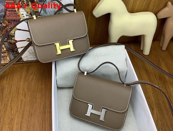 Hermes Micro Constance Bag in Elephant Gray Epsom Calfskin Replica
