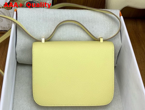 Hermes Micro Constance Bag in Light Yellow Epsom Calfskin Replica