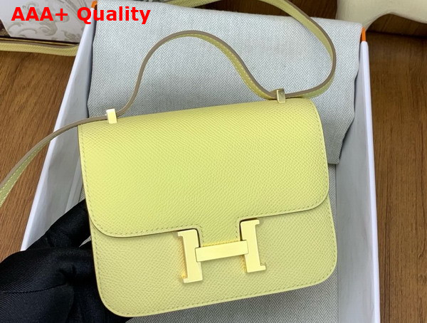 Hermes Micro Constance Bag in Light Yellow Epsom Calfskin Replica