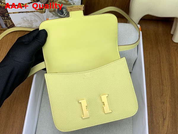 Hermes Micro Constance Bag in Light Yellow Epsom Calfskin Replica
