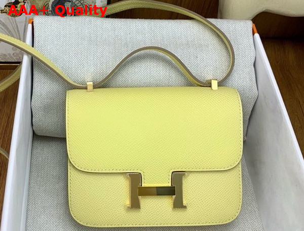 Hermes Micro Constance Bag in Light Yellow Epsom Calfskin Replica