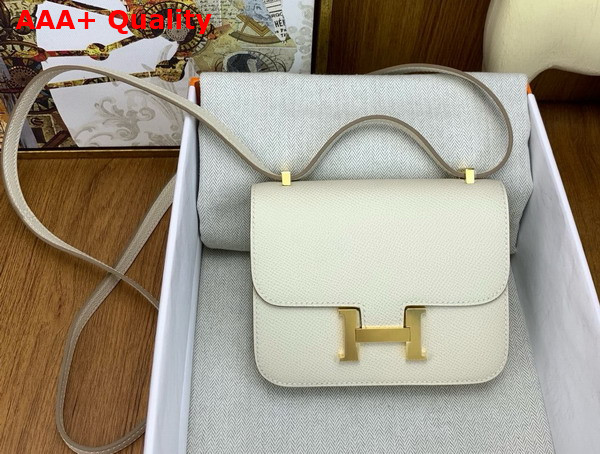 Hermes Micro Constance Bag in Milk White Epsom Calfskin Replica