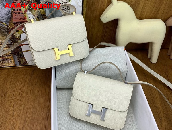 Hermes Micro Constance Bag in Milk White Epsom Calfskin Replica