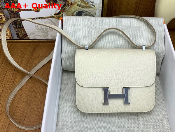 Hermes Micro Constance Bag in Milk White Epsom Calfskin Replica