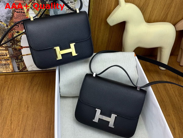 Hermes Micro Constance Bag in Noir Epsom Calfskin Replica