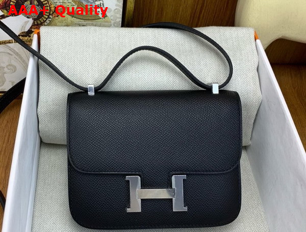 Hermes Micro Constance Bag in Noir Epsom Calfskin Replica