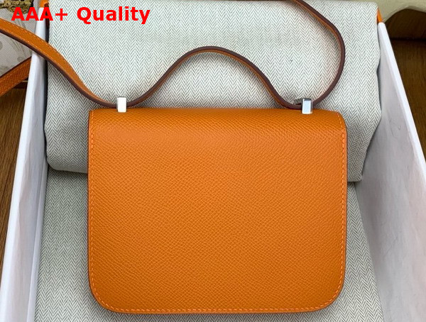 Hermes Micro Constance Bag in Orange Epsom Calfskin Replica