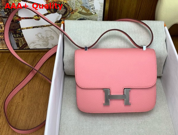Hermes Micro Constance Bag in Powder Pink Epsom Calfskin Replica