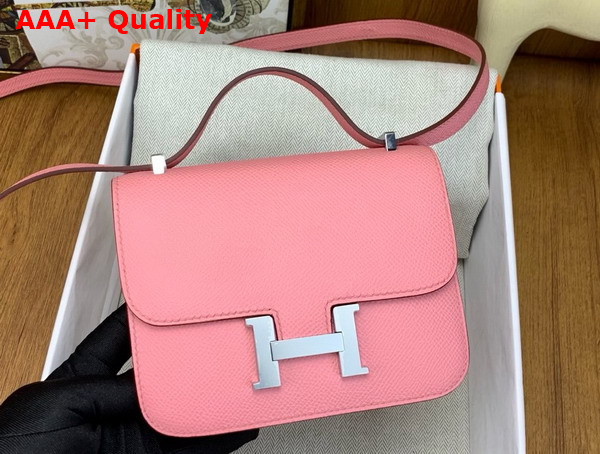 Hermes Micro Constance Bag in Powder Pink Epsom Calfskin Replica
