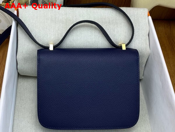 Hermes Micro Constance Bag in Sapphire Blue Epsom Calfskin Replica