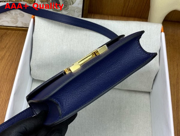 Hermes Micro Constance Bag in Sapphire Blue Epsom Calfskin Replica
