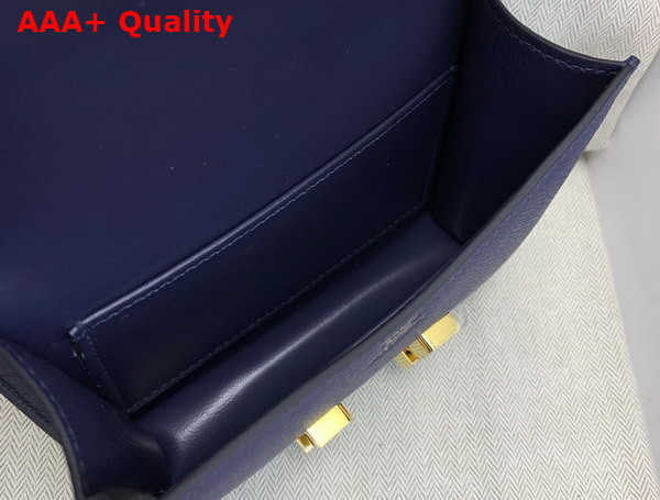 Hermes Micro Constance Bag in Sapphire Blue Epsom Calfskin Replica