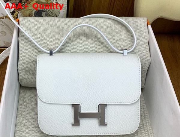 Hermes Micro Constance Bag in White Epsom Calfskin Replica