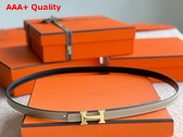 Hermes Mini 5382 Belt Buckle Reversible Leather Strap 13mm Noir Etoupe Replica
