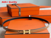 Hermes Mini 5382 Belt Buckle Reversible Leather Strap 13mm Noir Gold Replica