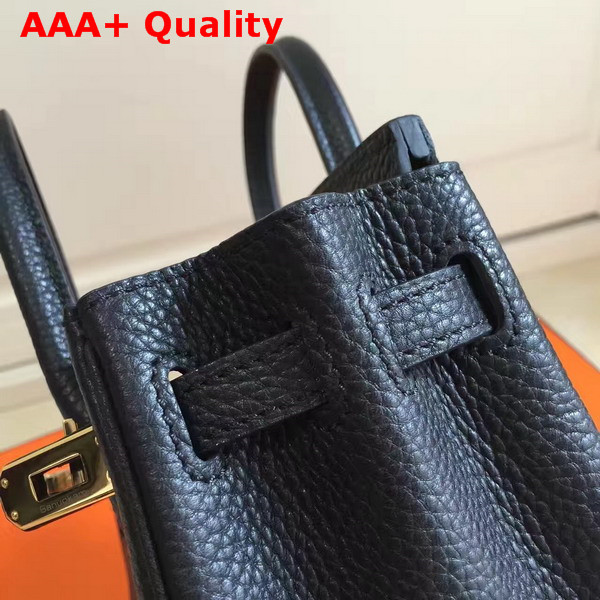 Hermes Mini Birkin Bag in Black with Shoulder Strap Replica