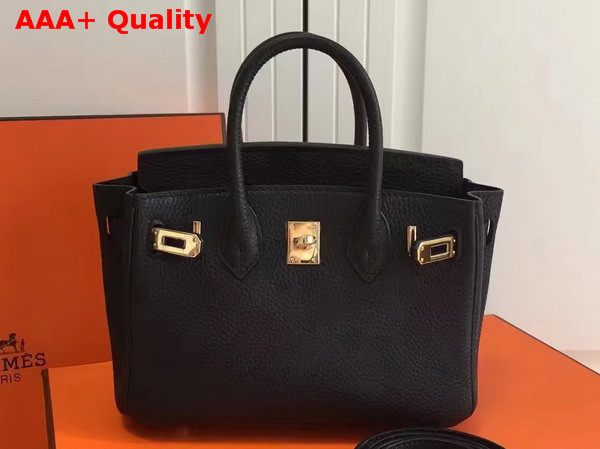 Hermes Mini Birkin Bag in Black with Shoulder Strap Replica