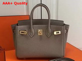 Hermes Mini Birkin Bag in Grey with Shoulder Strap Replica