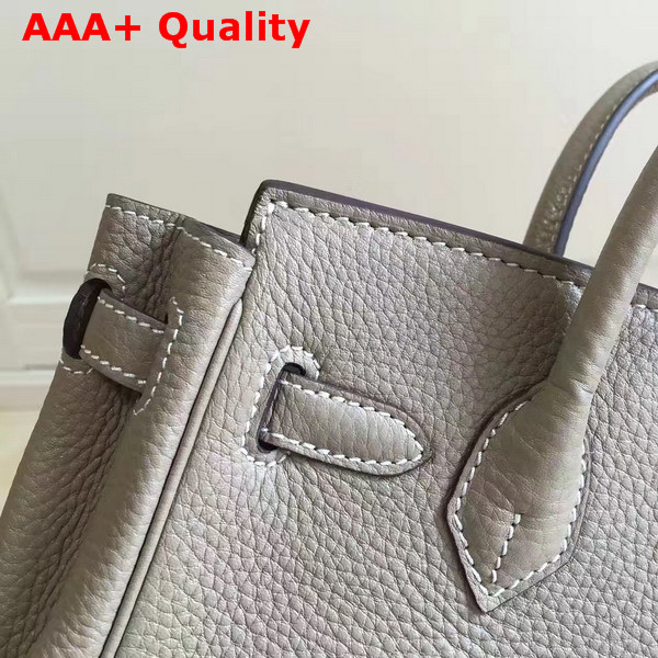 Hermes Mini Birkin Bag in Grey with Shoulder Strap Replica