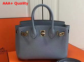 Hermes Mini Birkin Bag in Light Blue with Shoulder Strap Replica