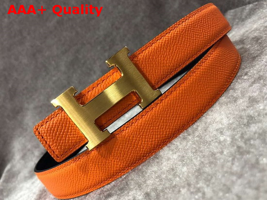 Hermes Mini Constance Guillochee Belt Buckle Reversible Leather Strap 24mm Replica