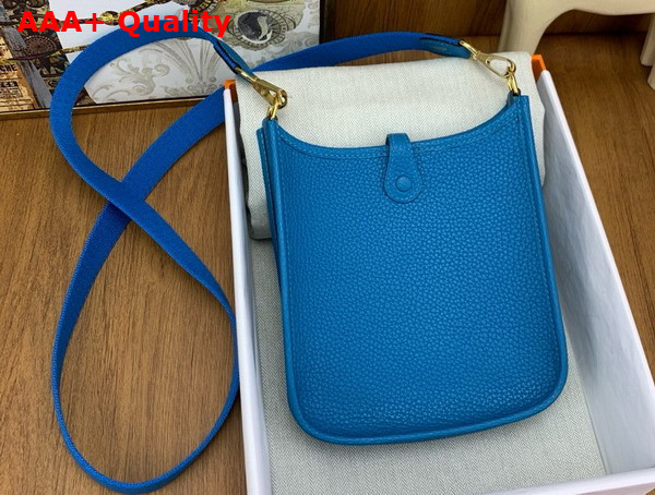 Hermes Mini Evelyn Bag in Blue Taurillon Clemence Leather Replica