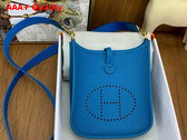 Hermes Mini Evelyn Bag in Blue Taurillon Clemence Leather Replica