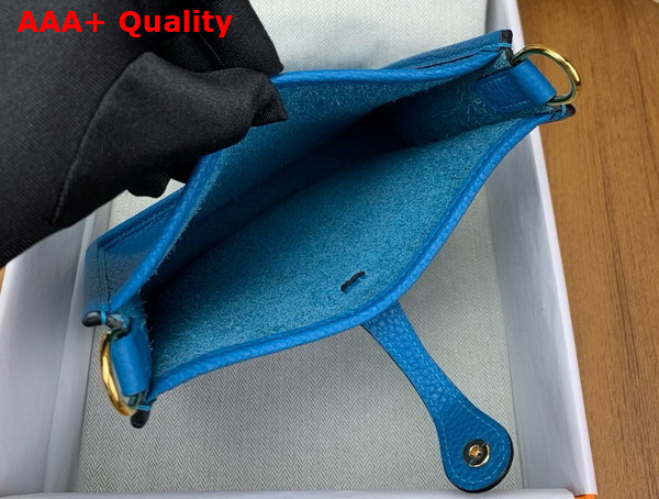 Hermes Mini Evelyn Bag in Blue Taurillon Clemence Leather Replica