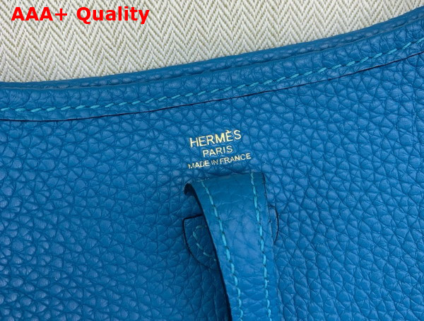 Hermes Mini Evelyn Bag in Blue Taurillon Clemence Leather Replica