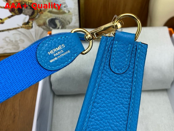 Hermes Mini Evelyn Bag in Blue Taurillon Clemence Leather Replica