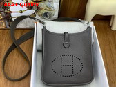 Hermes Mini Evelyn Bag in Dark Grey Taurillon Clemence Leather Replica