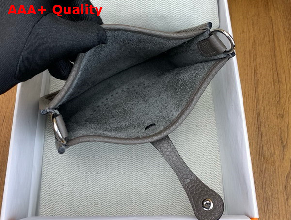 Hermes Mini Evelyn Bag in Dark Grey Taurillon Clemence Leather Replica