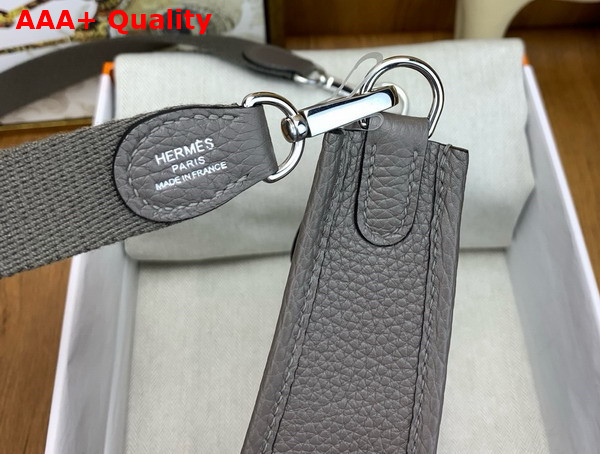 Hermes Mini Evelyn Bag in Dark Grey Taurillon Clemence Leather Replica