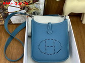 Hermes Mini Evelyn Bag in Denim Blue Taurillon Clemence Leather Replica
