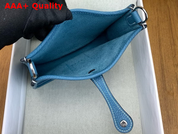 Hermes Mini Evelyn Bag in Denim Blue Taurillon Clemence Leather Replica