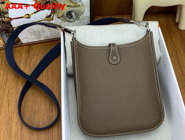 Hermes Mini Evelyn Bag in Elephant Grey Taurillon Clemence Leather Replica