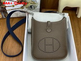 Hermes Mini Evelyn Bag in Elephant Grey Taurillon Clemence Leather Replica
