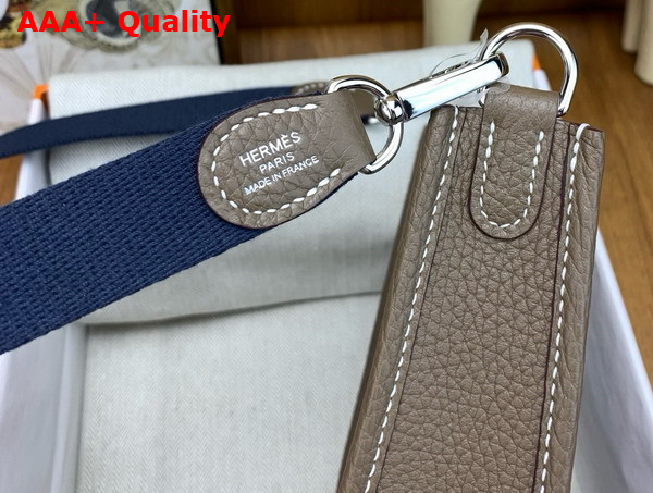 Hermes Mini Evelyn Bag in Elephant Grey Taurillon Clemence Leather Replica